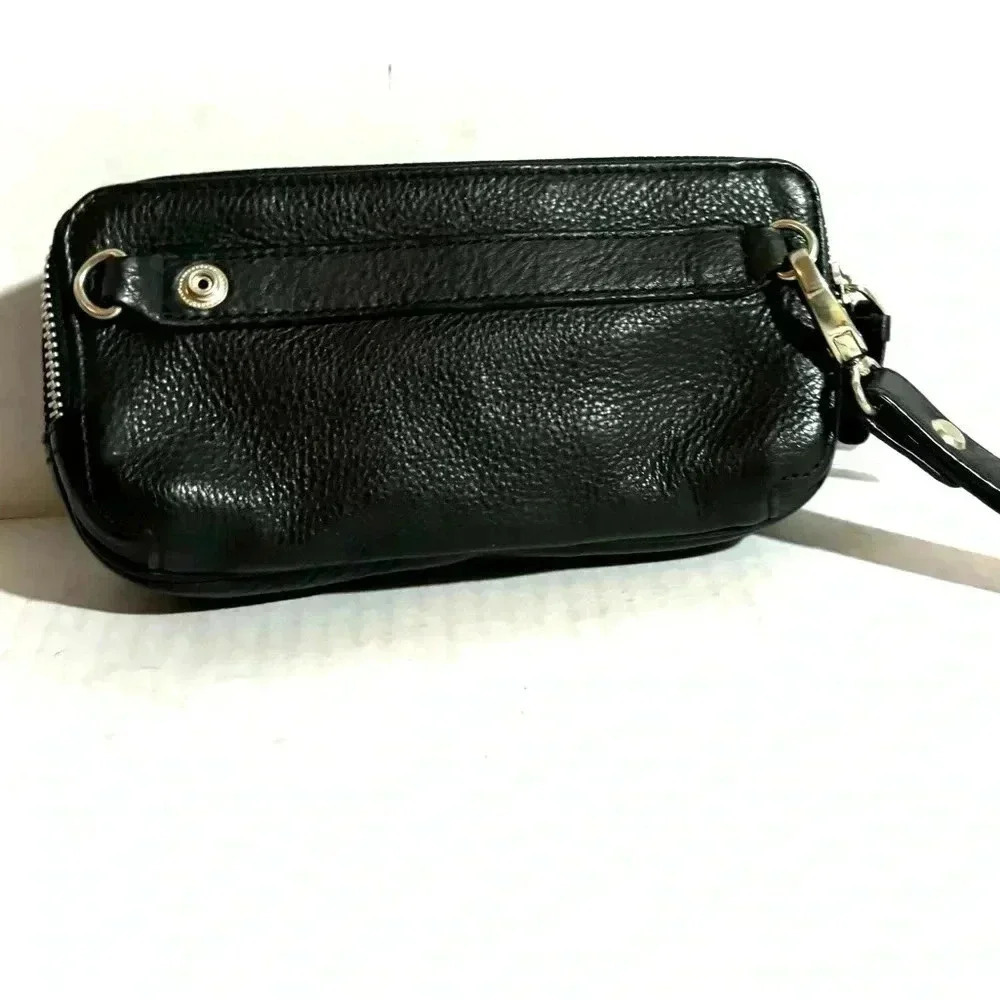 Piquardo black  unisex leather crossbody/ fanny pack/ wristlet bag - Picture 10 of 15